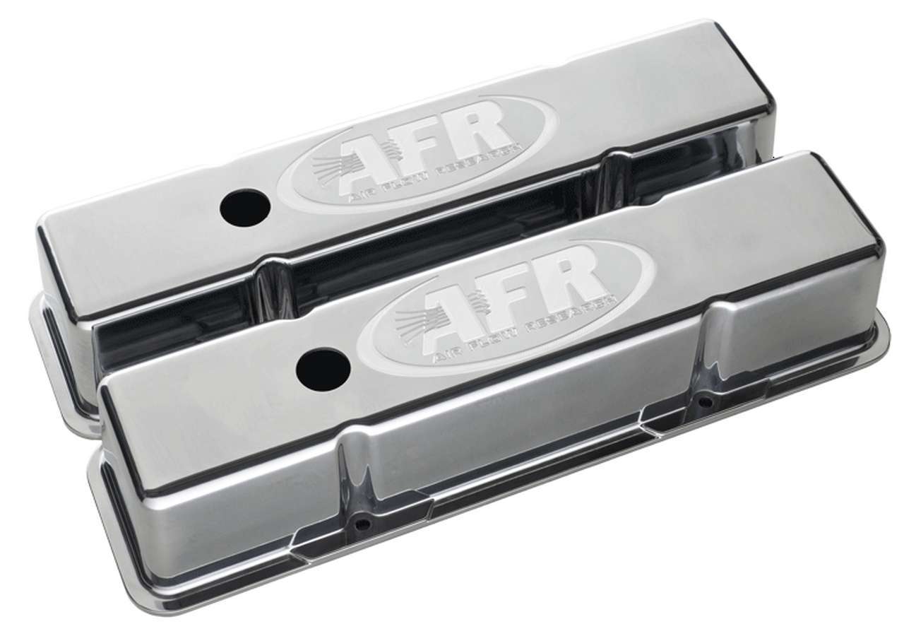 Air FLow Research 6704 SBC Tall Alum Valve Cvr Polished w/AFR Logo Air FLow Research 6704