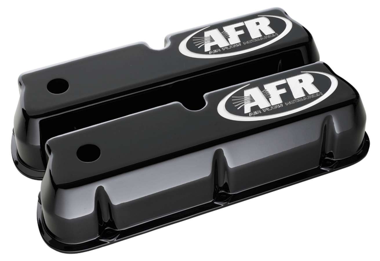 Air FLow Research 6715 SBF Tall Alum Valve Cvr Black w/AFR Logo Air FLow Research 6715