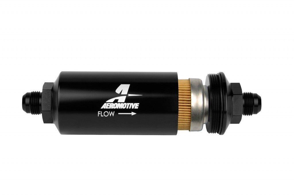 Aeromotive Fuel System 12377 8an Inline Fuel Filter 10 Micron 2in OD Black Aeromotive Fuel System 12377