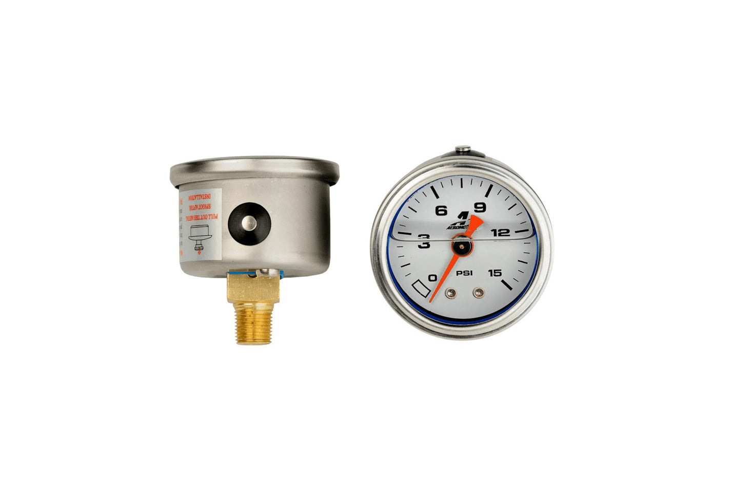 Aeromotive Fuel System 15632 Fuel Pressure Gauge - 1.5in 0-15psi Aeromotive Fuel System 15632