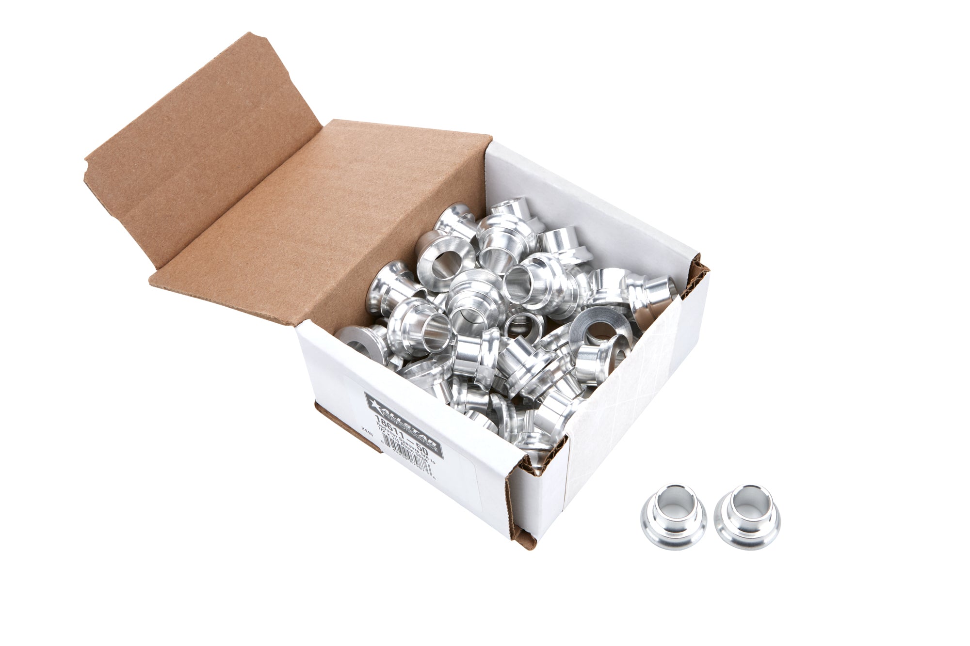 Allstar Performance ALL18611-50 Reducer Spacers 5/8 to 1/2 x 1/4 Alum 50pk Allstar Performance ALL18611-50