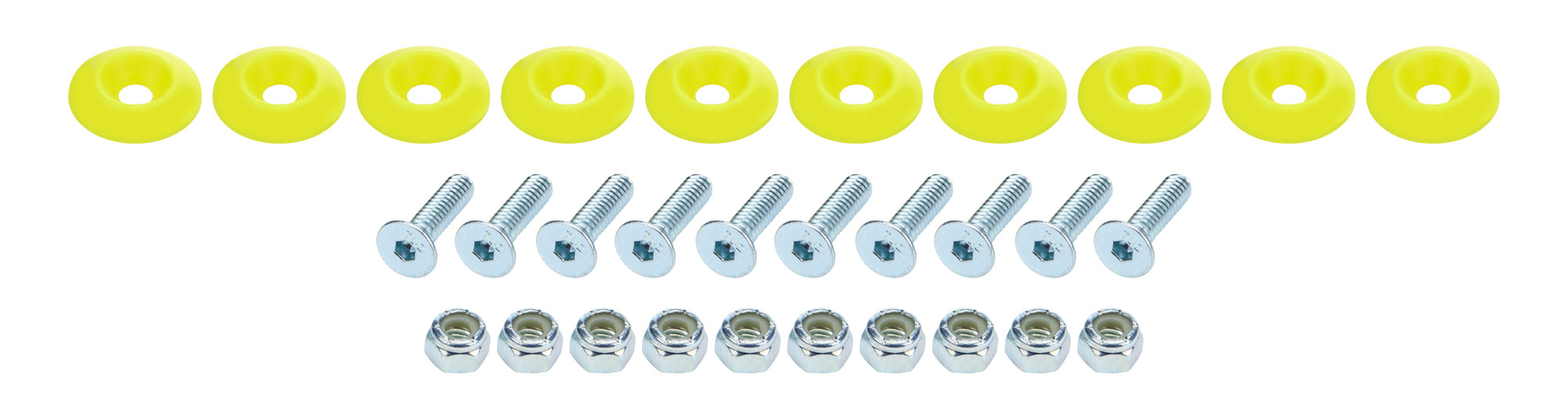 Allstar Performance ALL18688 Countersunk Bolt Kit Fluorescent Yellow 10pk Allstar Performance ALL18688
