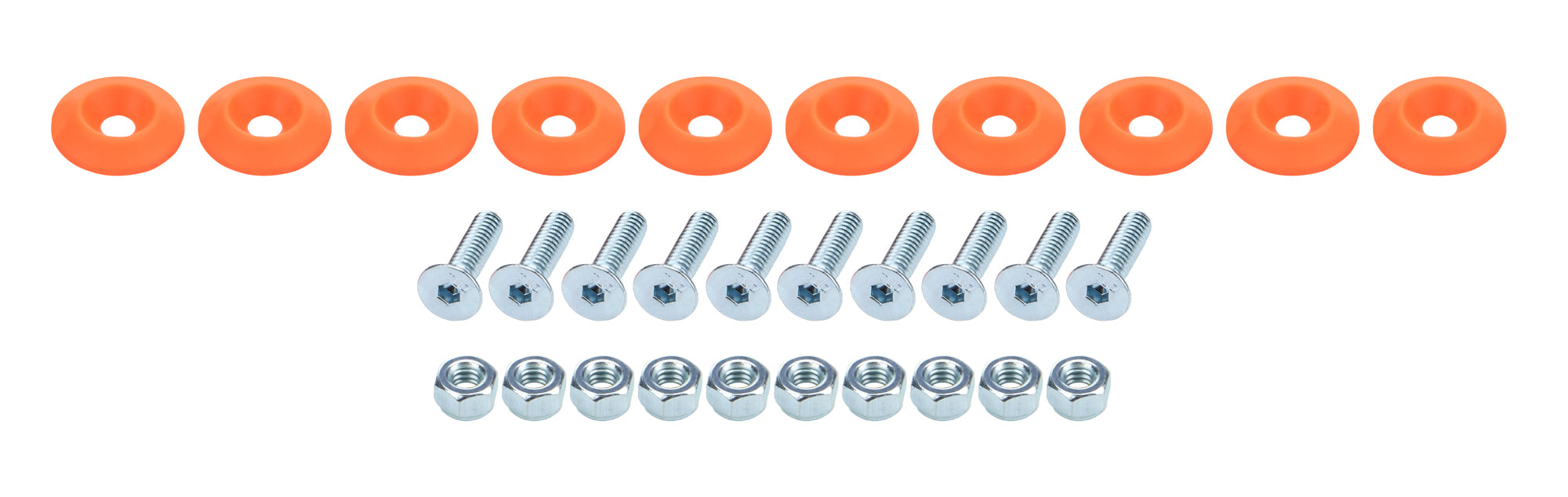 Allstar Performance ALL18689 Countersunk Bolt Kit Fluorescent Orange 10pk Allstar Performance ALL18689
