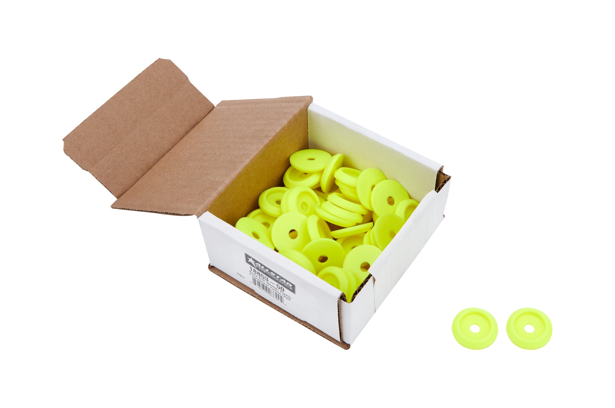 Allstar Performance ALL18853-50 Body Bolt Washer Plastic Fluorescent Yellow 50pk Allstar Performance ALL18853-50