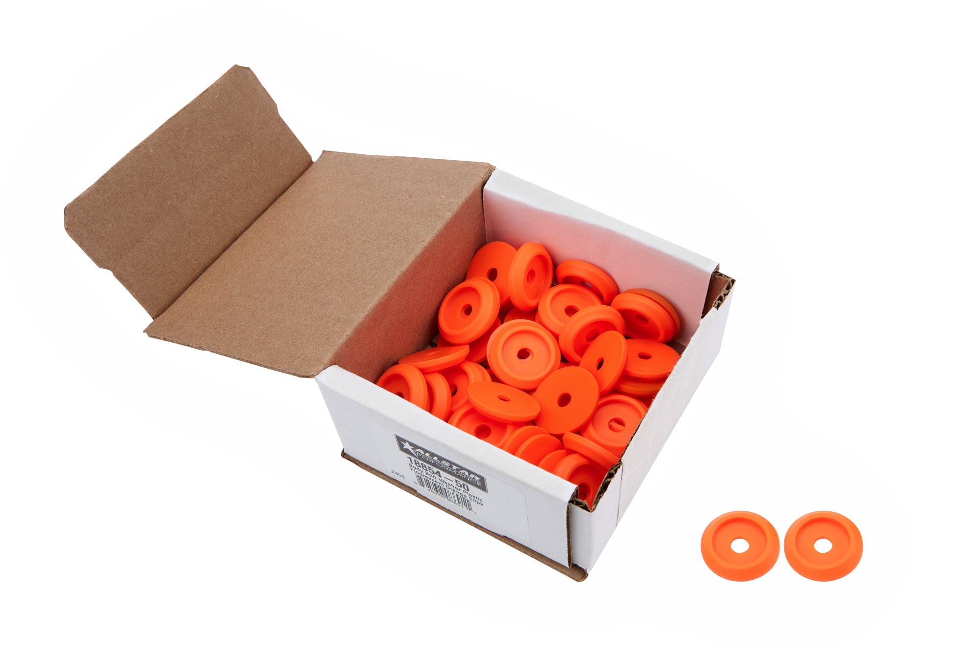 Allstar Performance ALL18854-50 Body Bolt Washer Plastic Fluorescent Orange 50pk Allstar Performance ALL18854-50