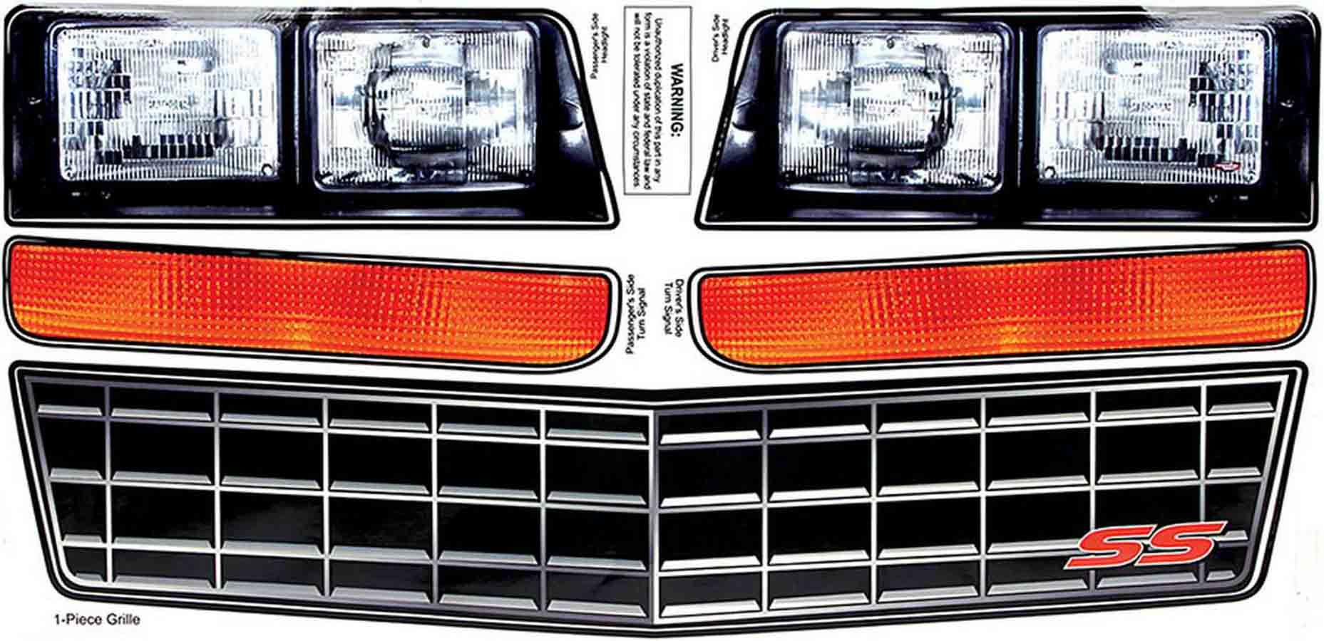 Allstar Performance ALL23014 M/C SS Nose Decal Kit Stock Grille 1983-88 Allstar Performance ALL23014