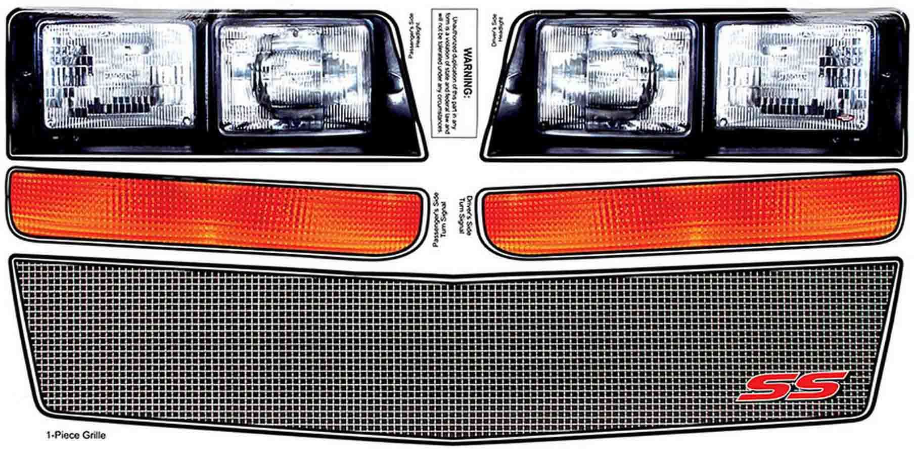 Allstar Performance ALL23038 M/C SS Nose Decal Kit Mesh Grille 1983-88 Allstar Performance ALL23038