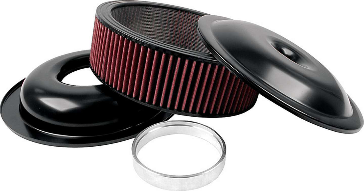 Allstar Performance ALL25921 LW 14in A/C Kit Black 3in Washable Element Allstar Performance ALL25921