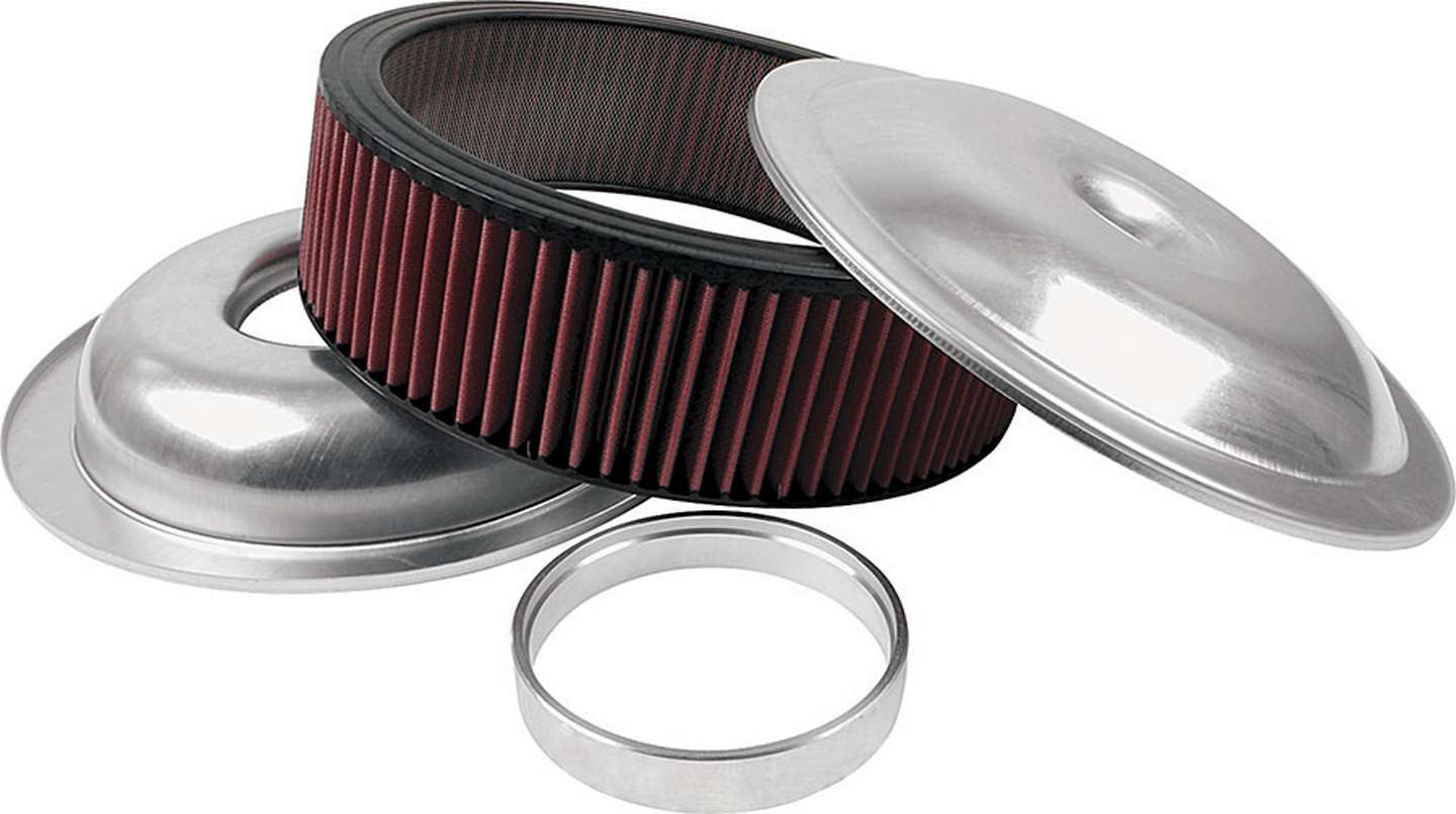 Allstar Performance ALL25922 LW 14in A/C Kit Plain 4in Washable Element Allstar Performance ALL25922