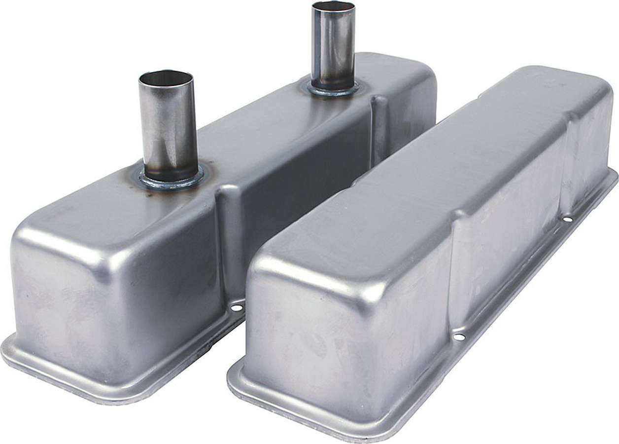 Allstar Performance ALL26143 Valve Covers SBC Steel Raw w/Tubes Allstar Performance ALL26143