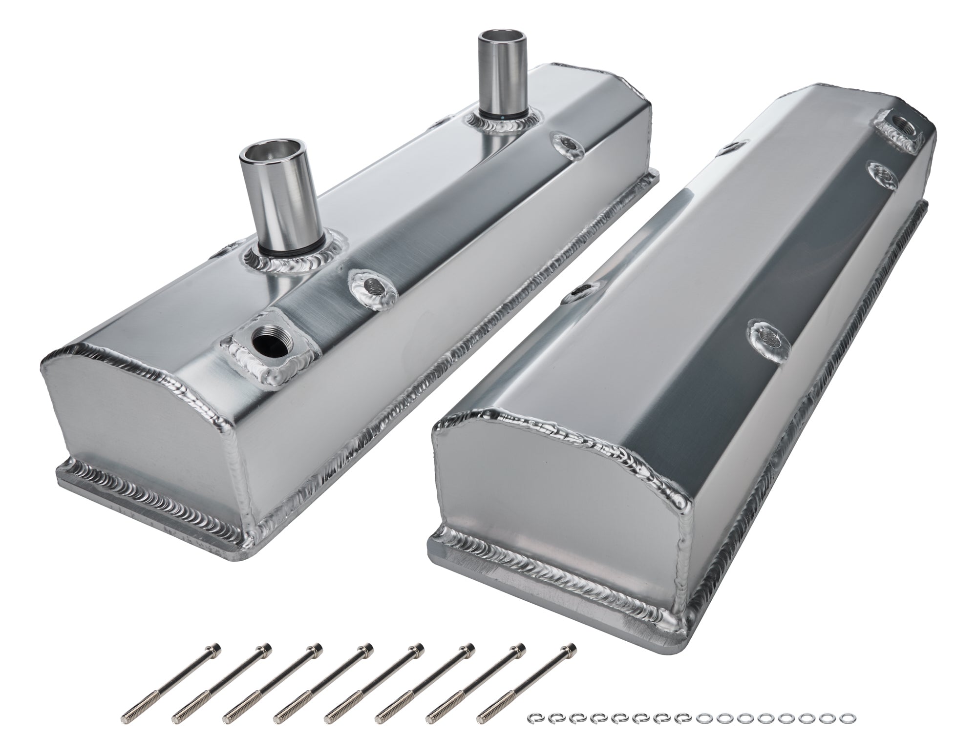 Allstar Performance ALL26171 Valve Covers SBC Fab Aluminum w/Tubes Allstar Performance ALL26171