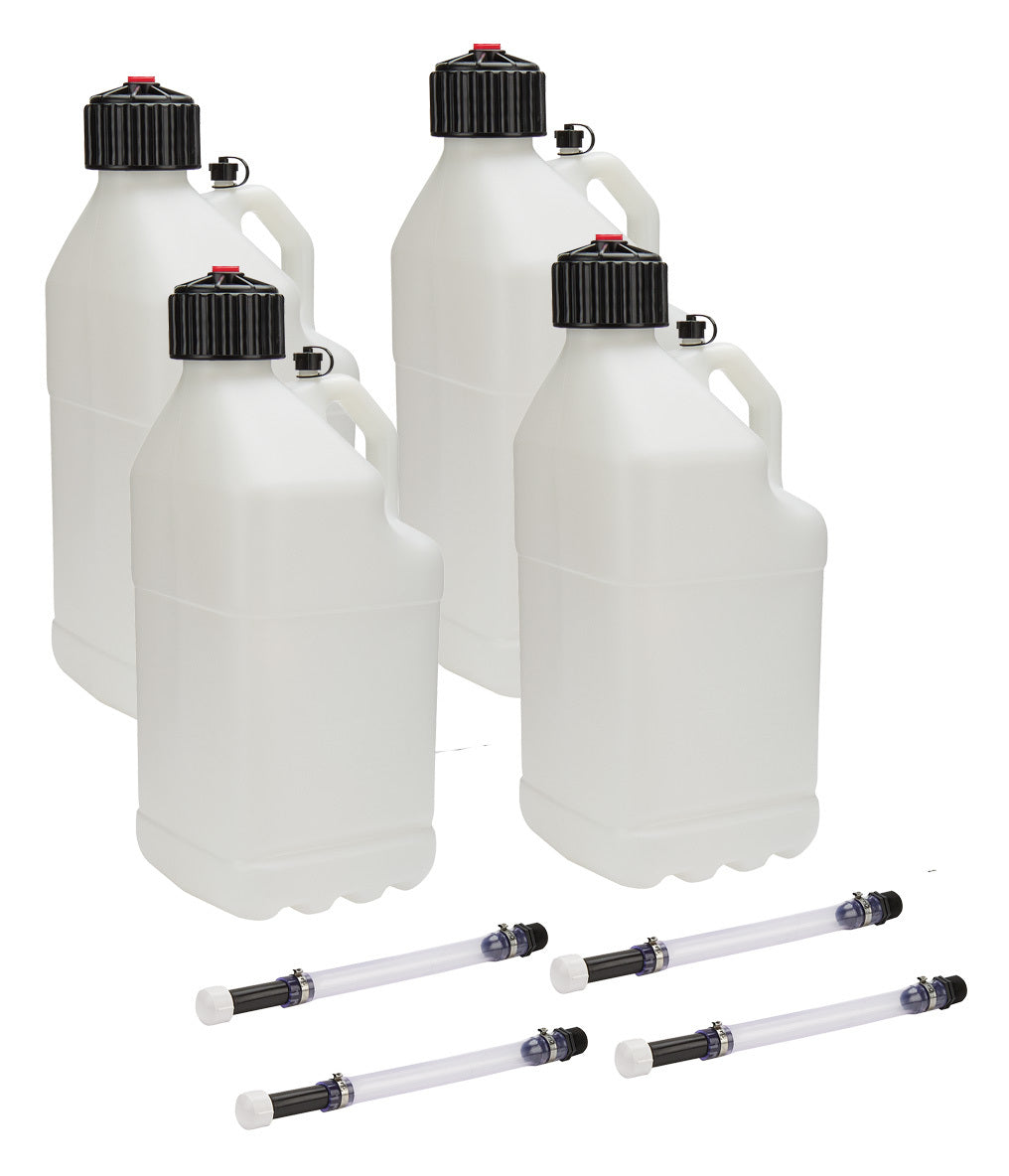 Allstar Performance ALL40120-4 Utility Jug 5 Gal w/ Filler Hose Clear 4pk Allstar Performance ALL40120-4