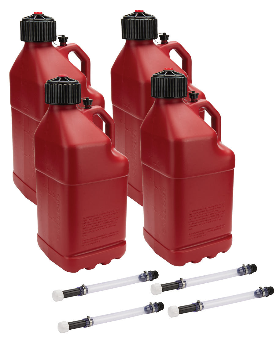 Allstar Performance ALL40121-4 Utility Jug 5 Gal w/ Filler Hose Red 4pk Allstar Performance ALL40121-4