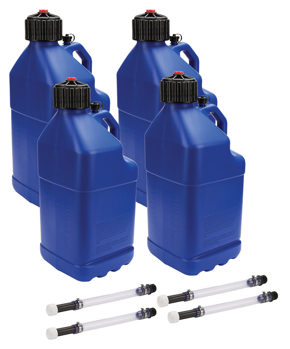 Allstar Performance ALL40122-4 Utility Jug 5 Gal w/ Filler Hose Blue 4pk Allstar Performance ALL40122-4
