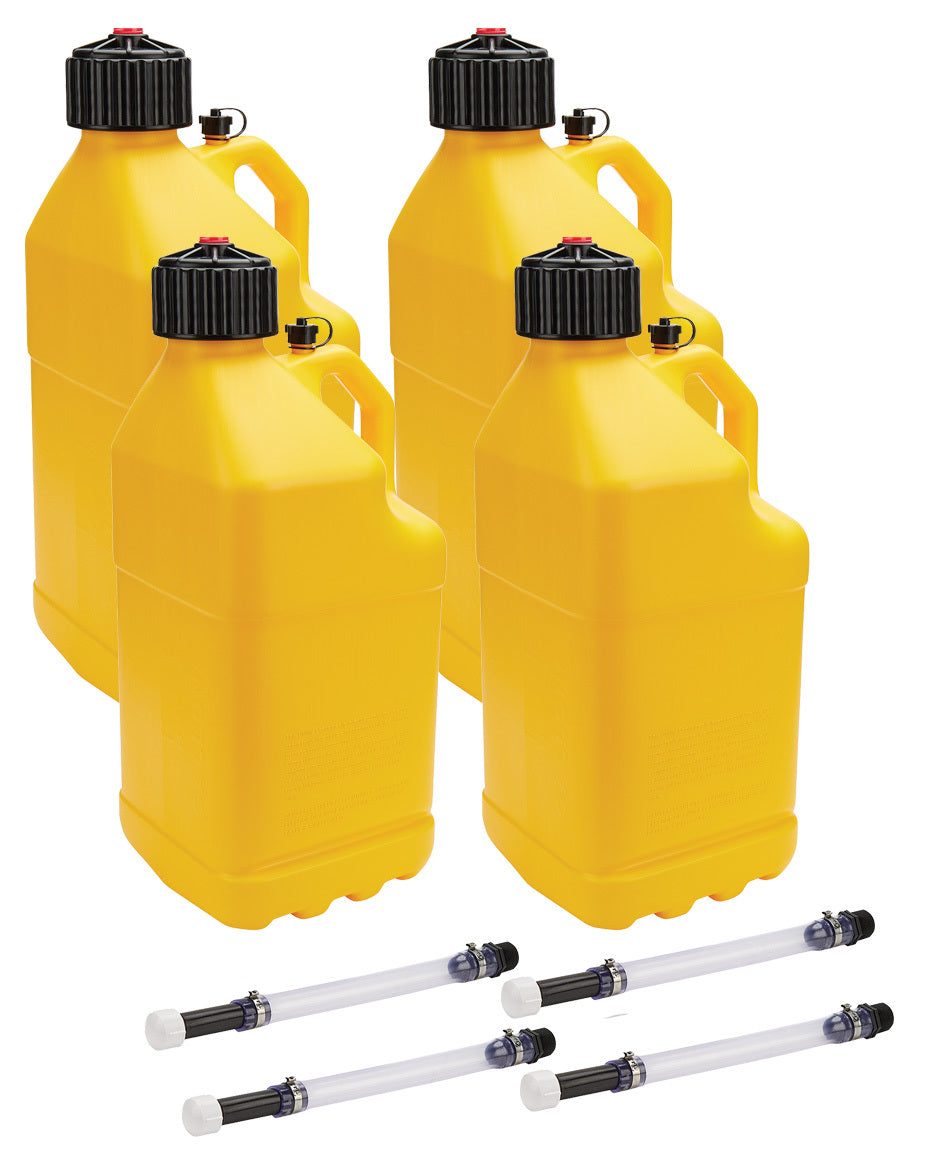 Allstar Performance ALL40123-4 Utility Jug 5 Gal w/ Filler Hose Yellow 4pk Allstar Performance ALL40123-4