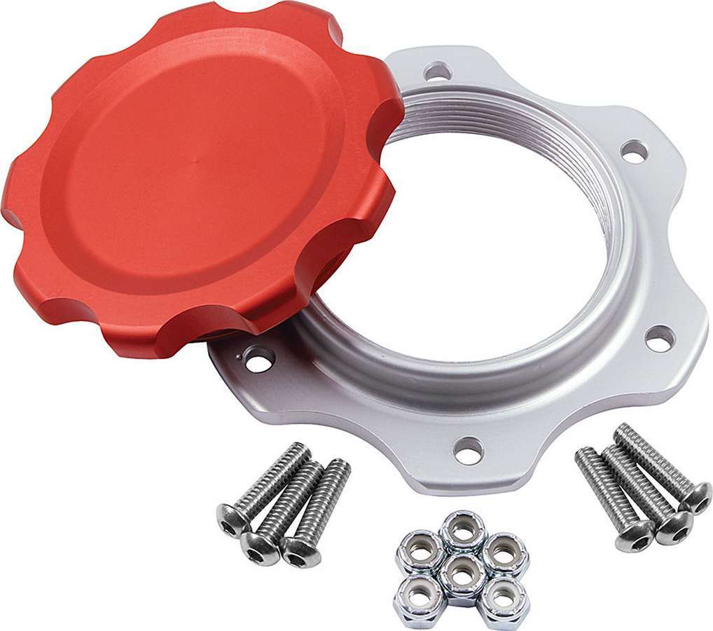 Allstar Performance ALL40134 Fuel Cell Cap and Bung JAZ 6-Bolt Red Allstar Performance ALL40134