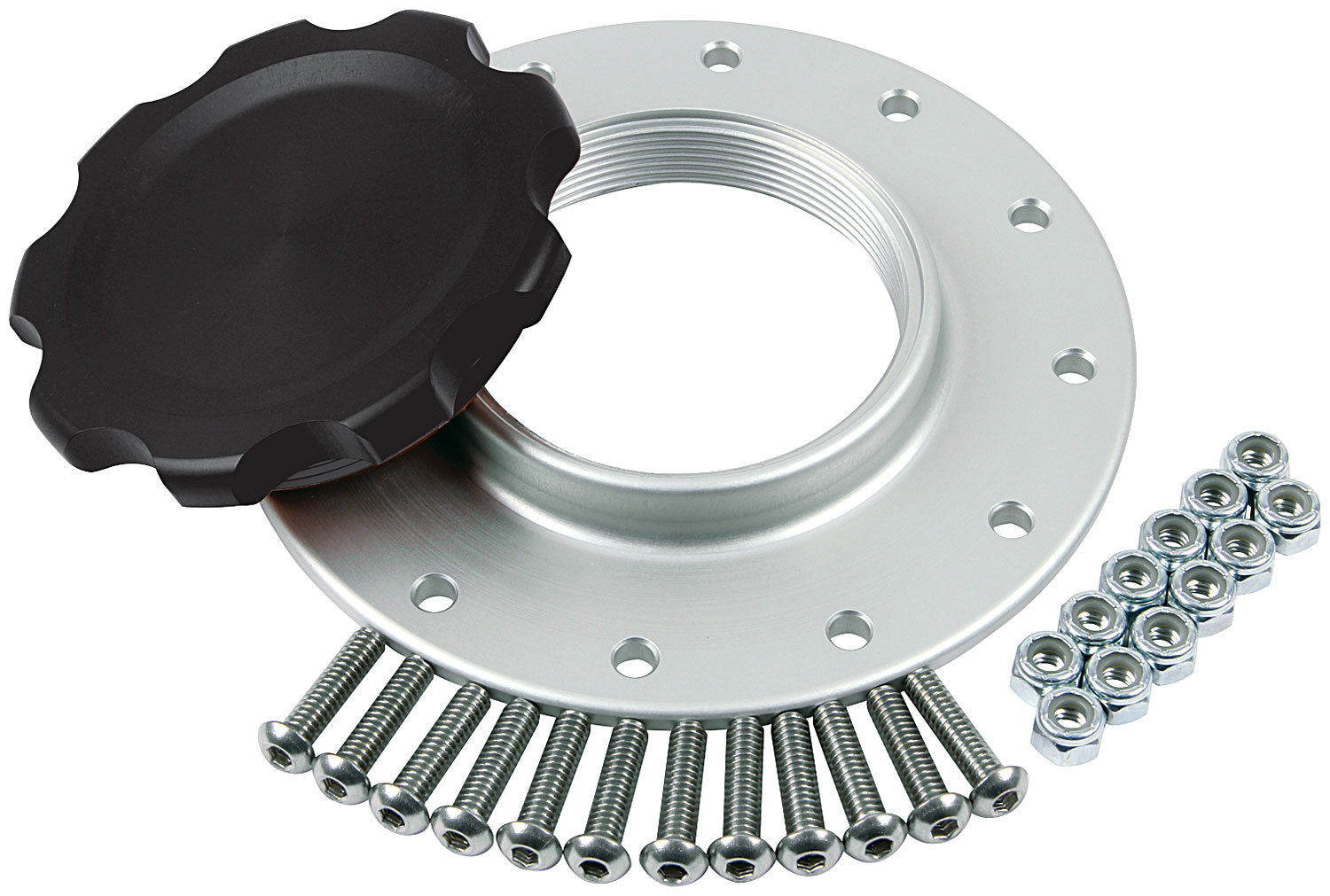 Allstar Performance ALL40136 Fuel Cell Cap and Bung RCI/JAZ 12-Bolt Black Allstar Performance ALL40136