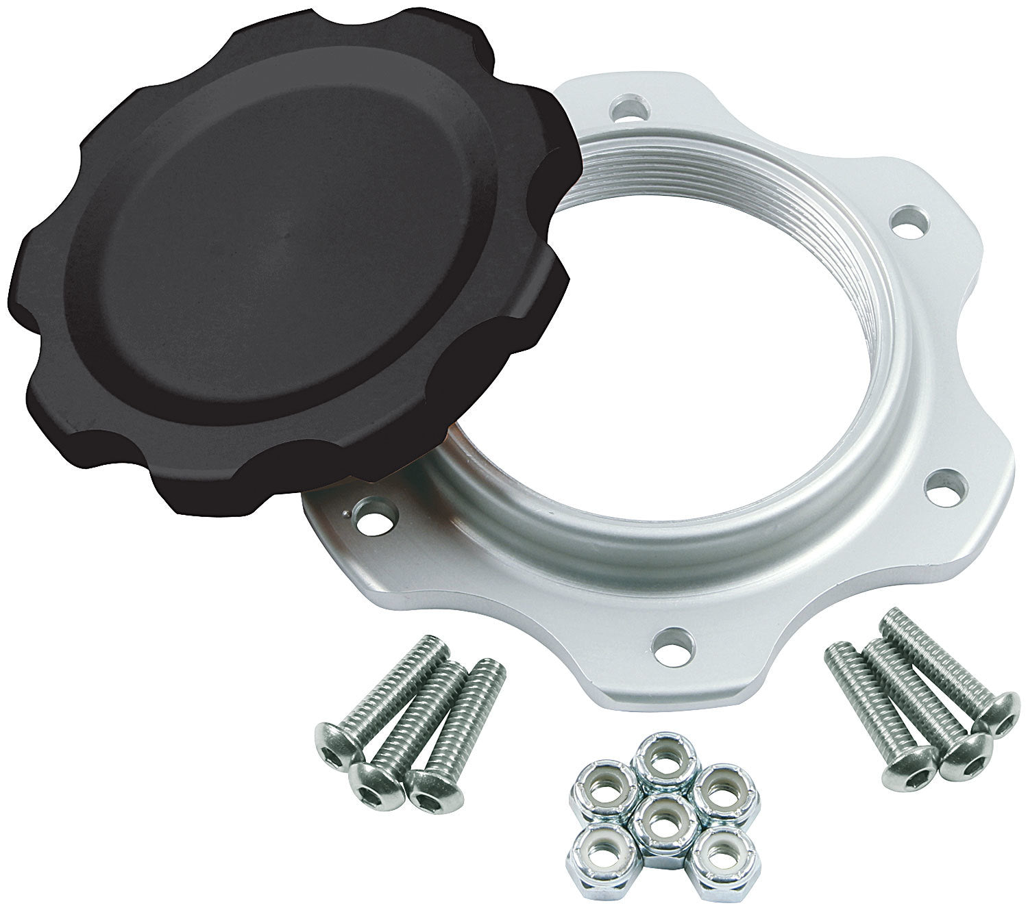 Allstar Performance ALL40137 Fuel Cell Cap and Bung JAZ 6-Bolt Black Allstar Performance ALL40137