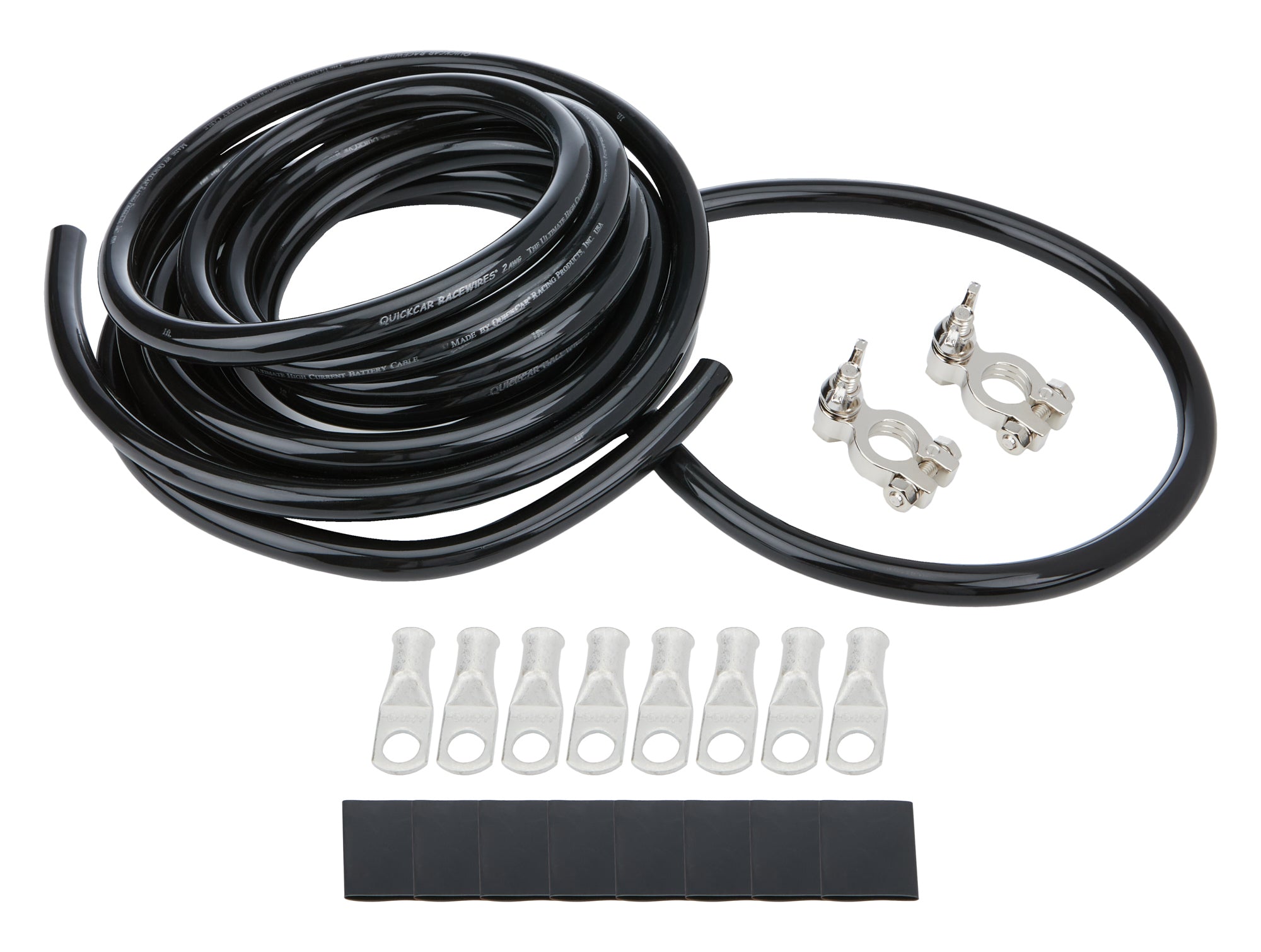 Allstar Performance ALL76111 Battery Cable Kit 2 Ga. 1 Battery All Black Allstar Performance ALL76111