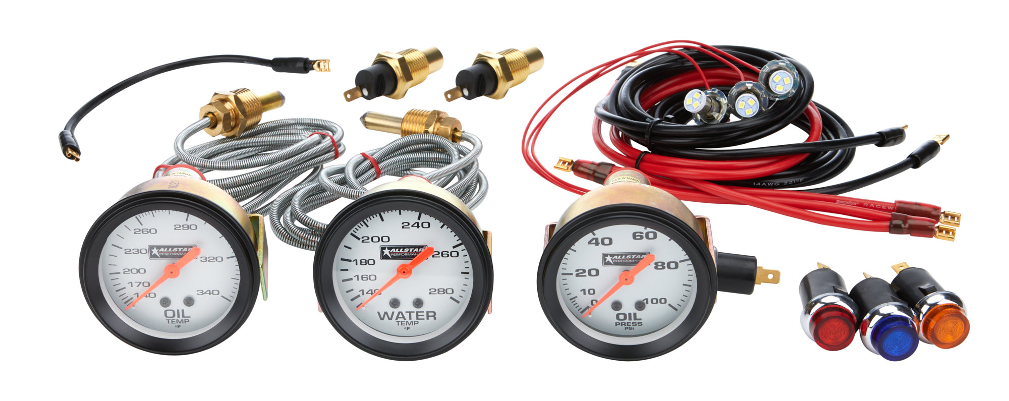 Allstar Performance ALL80081 3 Gauge Kit OP/WT/OT NO PLATE Allstar Performance ALL80081