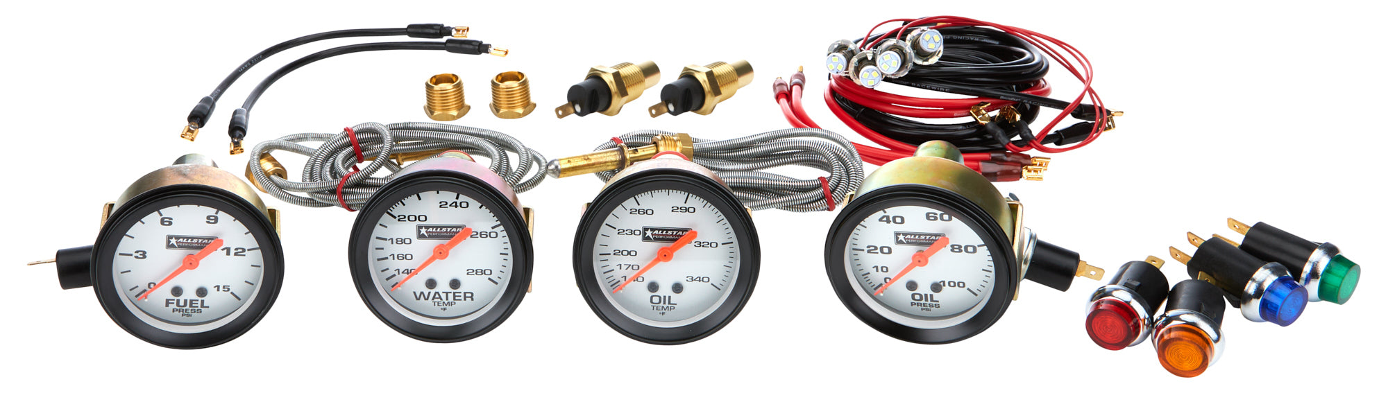Allstar Performance ALL80083 4 Gauge Kit OP/WT/OT/FP NO PLATE Allstar Performance ALL80083