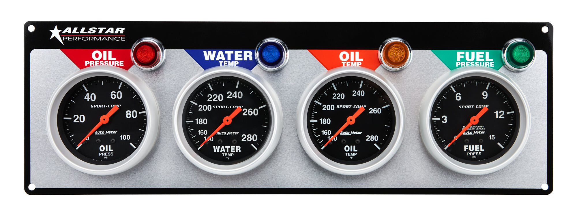 Allstar Performance ALL80114 4 Gauge Panel A/M OP/WT/OT/FP Sport-Comp Allstar Performance ALL80114