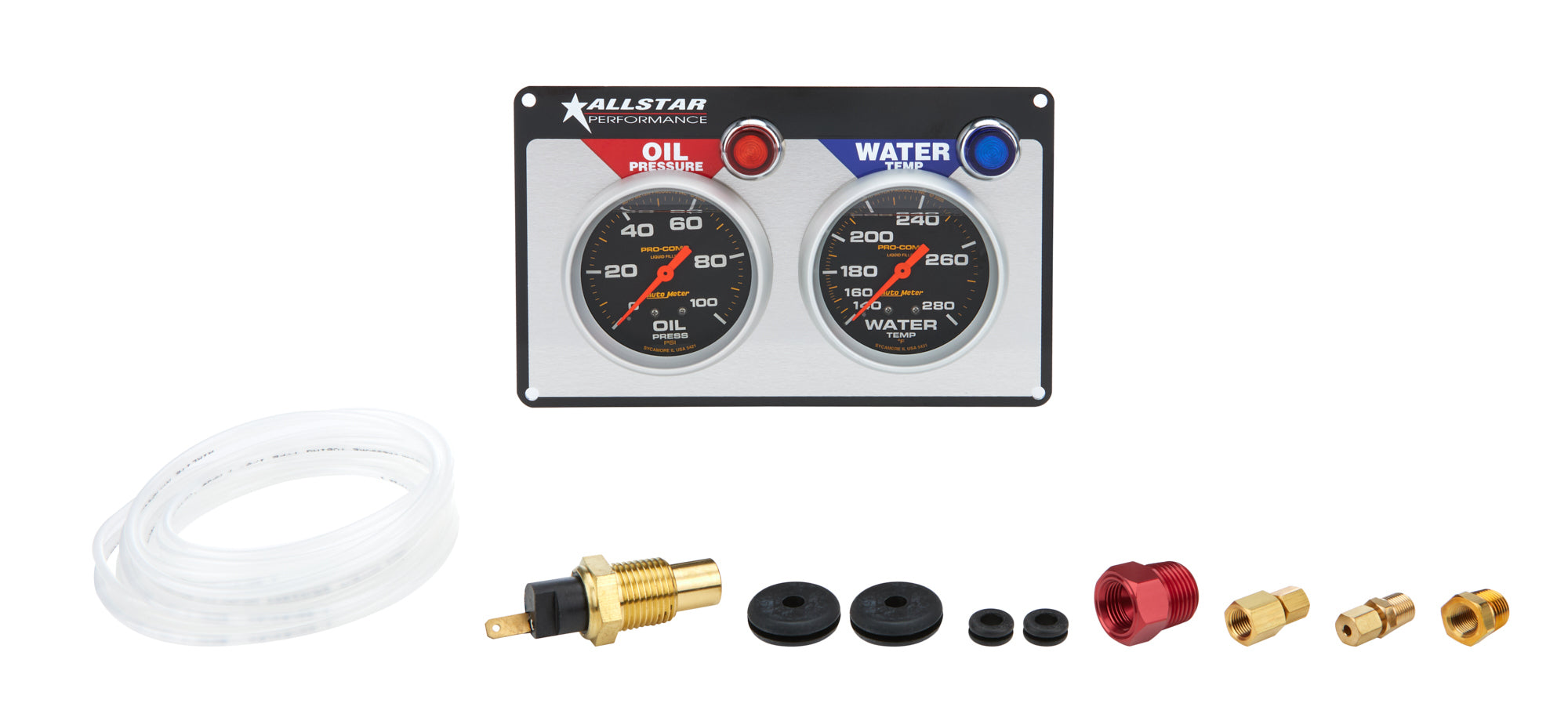Allstar Performance ALL80120 2 Gauge Panel A/M OP/WT Liquid Filled Allstar Performance ALL80120