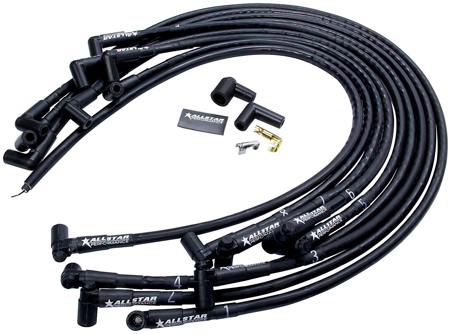 Allstar Performance ALL81370 Spark Plug Race Wire Set Under Header w/ Sleeve Allstar Performance ALL81370