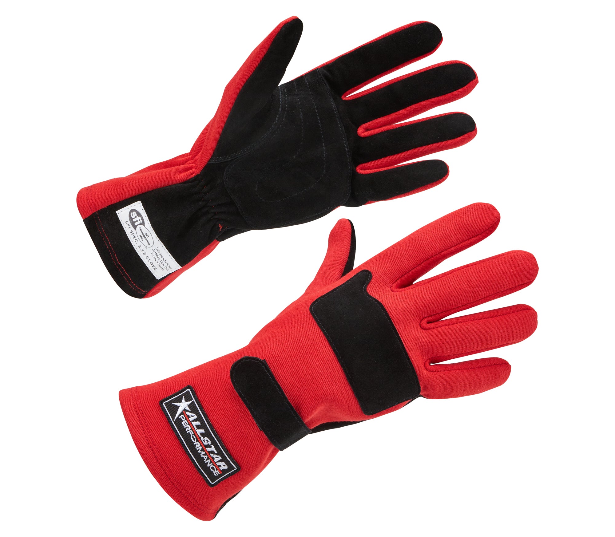 Allstar Performance ALL915072 Driving Gloves SFI 3.3/5 D/L Red Medium Allstar Performance ALL915072