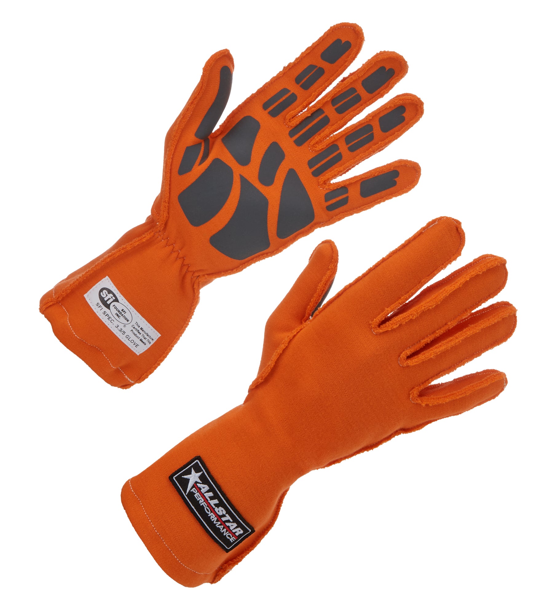 Allstar Performance ALL916041 Driving Gloves SFI 3.3/5 Outseam D/L SM Orange Allstar Performance ALL916041