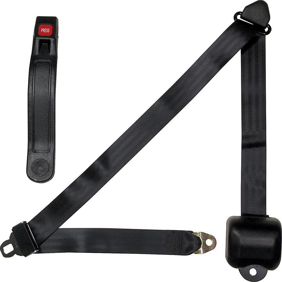 Allstar Performance ALL98115 Seat Belt Retractable 3pt Black Allstar Performance ALL98115