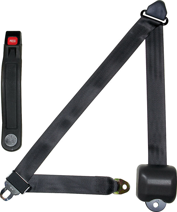 Allstar Performance ALL98117 Seat Belt Retractable 3pt Charcoal Allstar Performance ALL98117