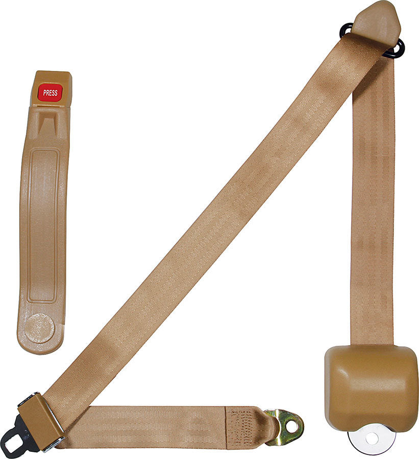 Allstar Performance ALL98118 Seat Belt Retractable 3pt Tan Allstar Performance ALL98118
