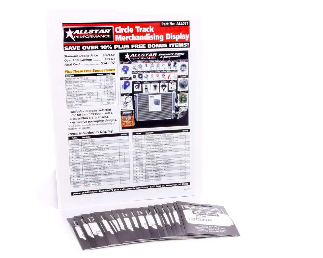 Allstar Performance ALL99154 Merchandising Display Components for ALL071 Allstar Performance ALL99154