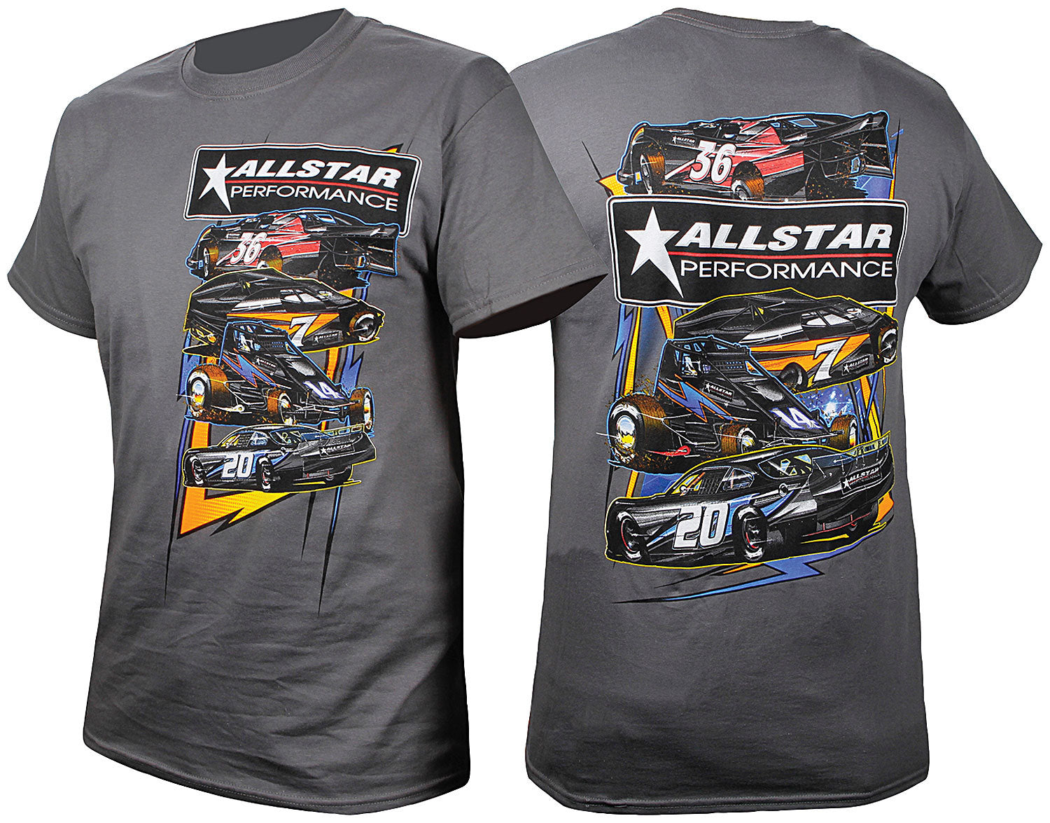 Allstar Performance ALL99901S T-Shirt Dark Gray Circle Track Small Allstar Performance ALL99901S
