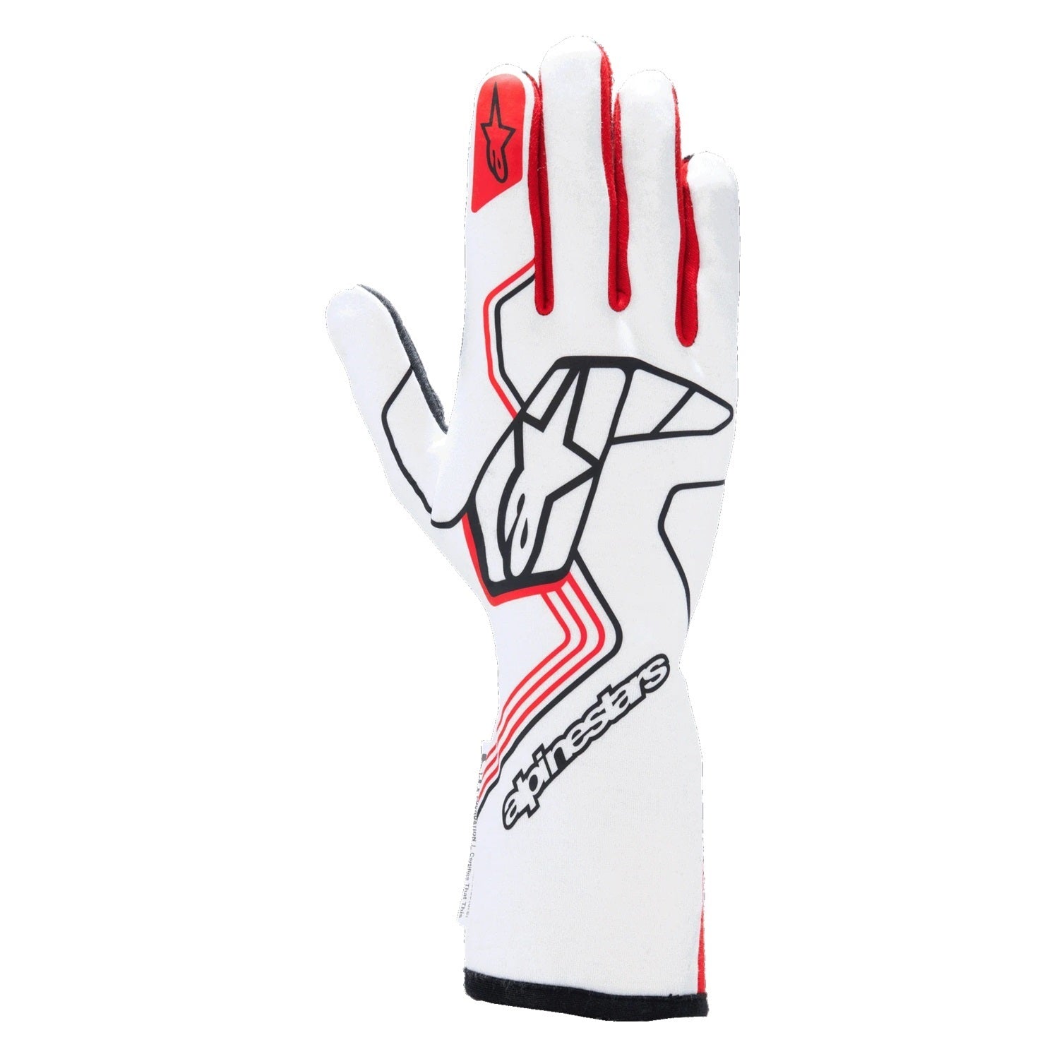 alpine star 3552024-23-L Glove Tech-1 Race V4 White / Red  Large alpine star 3552024-23-L