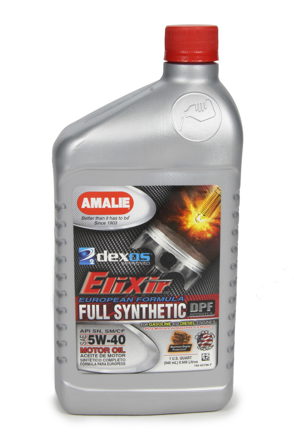 Amalie AMA65796-56 Elixir Full Synthetic 5w40 Dexos2 1Qt Amalie AMA65796-56