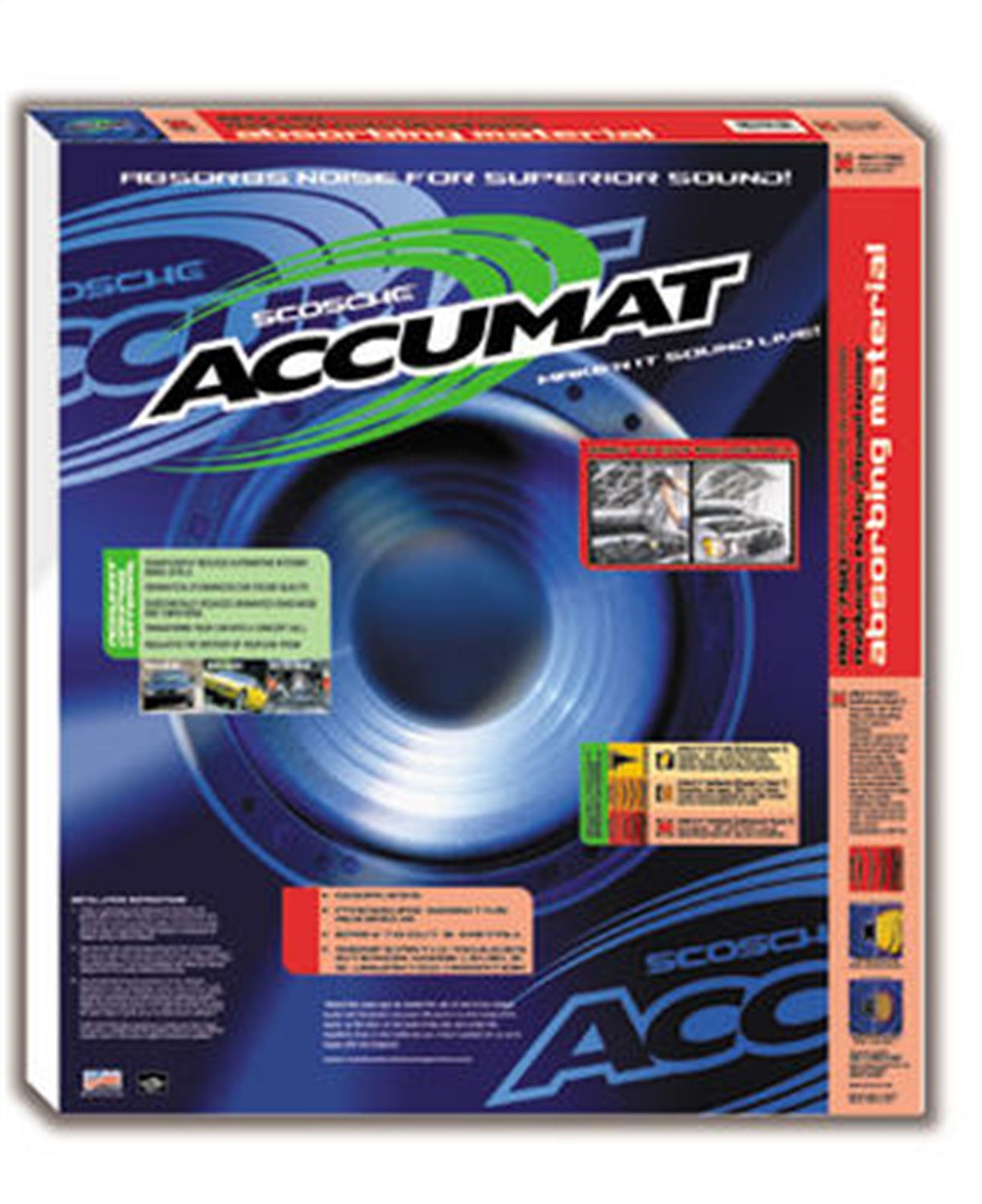 Scosche AMT750 Accumat; Damping Material For Use As Hoodliner; Box of 2; 24 in. x 27 in.; Scosche AMT750