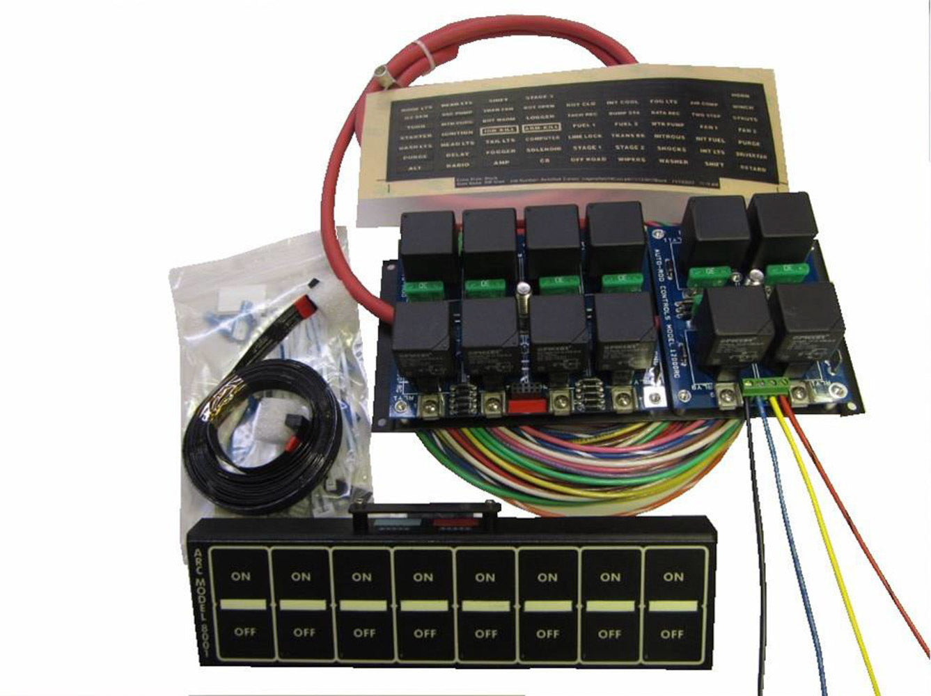 Auto Rod Controls 8001D 8 Switch In-Dash Control Module  Black Faceplate Auto Rod Controls 8001D