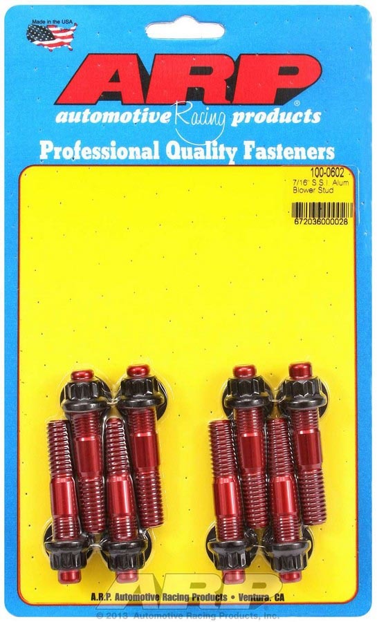 Auto Racing Products 100-0602 Aluminum Blower Stud Kit 7/16 x 2.500 OAL Auto Racing Products 100-0602