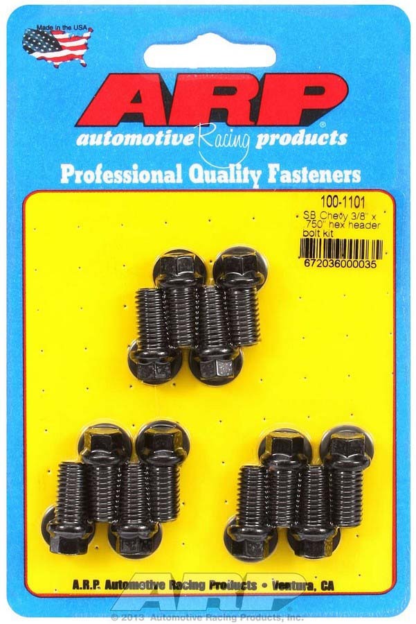 Auto Racing Products 100-1101 Header Bolt Kit - 6pt. 3/8 x .750 UHL (12) Auto Racing Products 100-1101