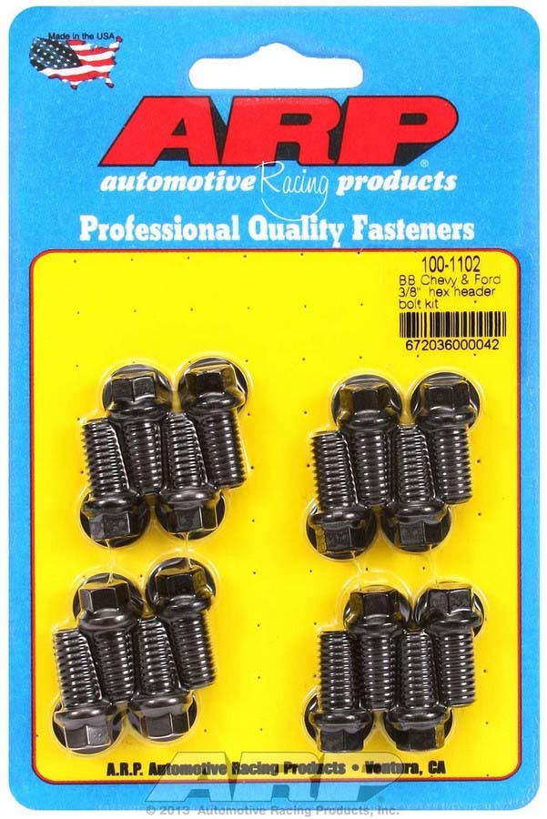 Auto Racing Products 100-1102 Header Bolt Kit - 6pt. 3/8 x .750 UHL (16) Auto Racing Products 100-1102