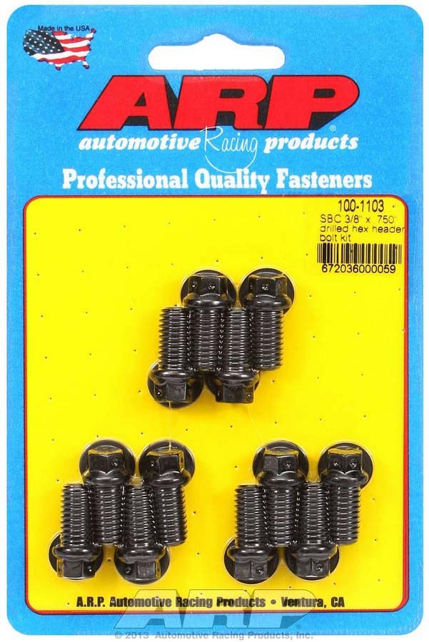 Auto Racing Products 100-1103 Header Bolt Kit - 6pt. 3/8 x .750 UHL (12) Auto Racing Products 100-1103