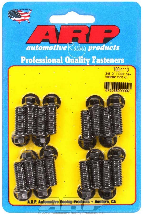 Auto Racing Products 100-1110 Header Bolt Kit - 6pt. 3/8 x 1.00 UHL (16) Auto Racing Products 100-1110