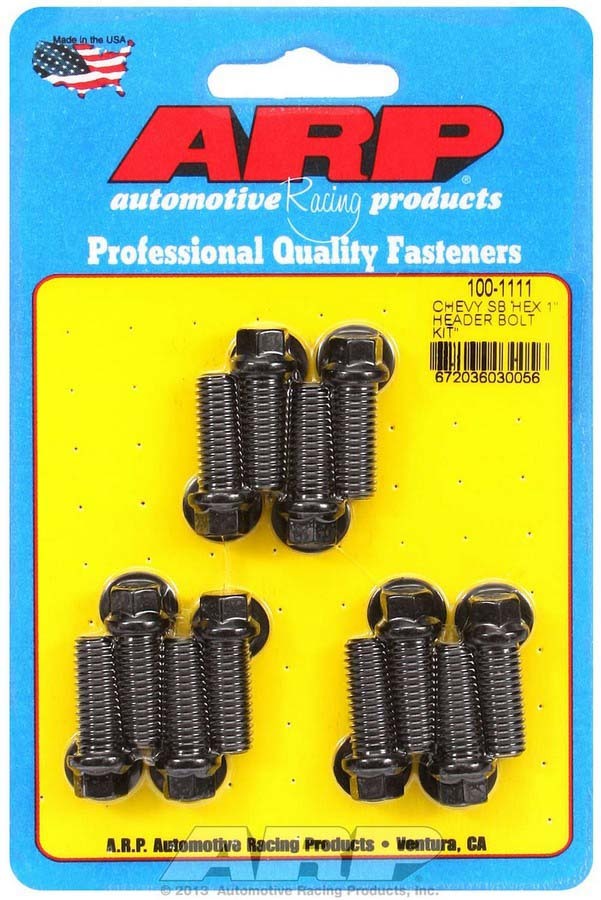 Auto Racing Products 100-1111 Header Bolt Kit - 6pt. 3/8 x 1.00 UHL (12) Auto Racing Products 100-1111