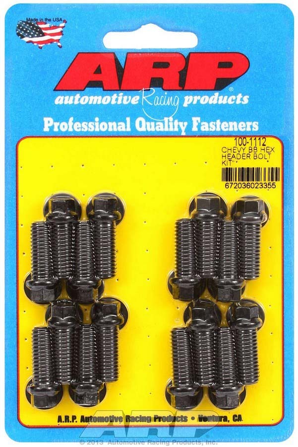 Auto Racing Products 100-1112 Header Bolt Kit - 6pt. 3/8 x 1.00 UHL (16) Auto Racing Products 100-1112