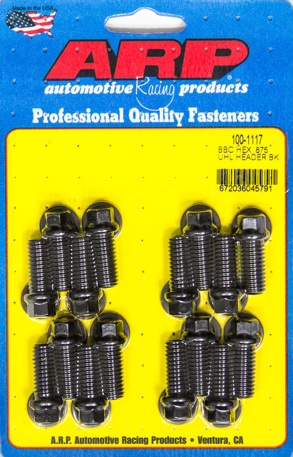 Auto Racing Products 100-1117 Header Bolt Kit - 6pt. 3/8 x .875 UHL (16) Auto Racing Products 100-1117
