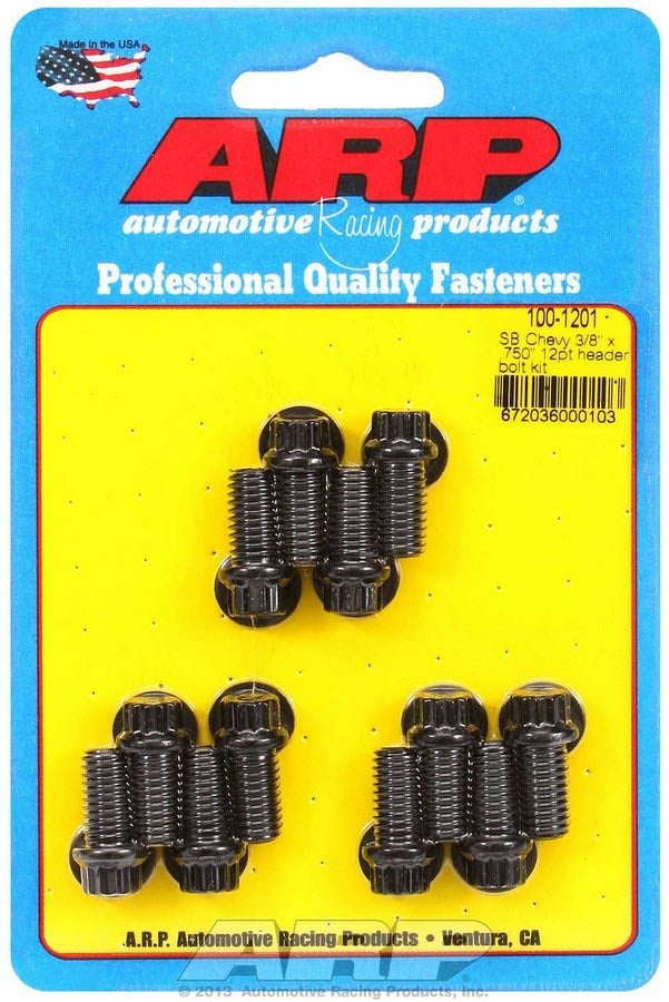 Auto Racing Products 100-1201 Header Bolt Kit - 12pt. 3/8 x .750 UHL (12) Auto Racing Products 100-1201