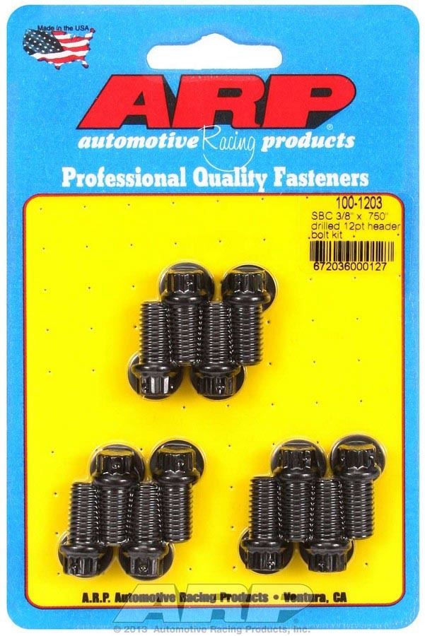 Auto Racing Products 100-1203 Header Bolt Kit - 12pt. 3/8 x .750 UHL (12) Auto Racing Products 100-1203