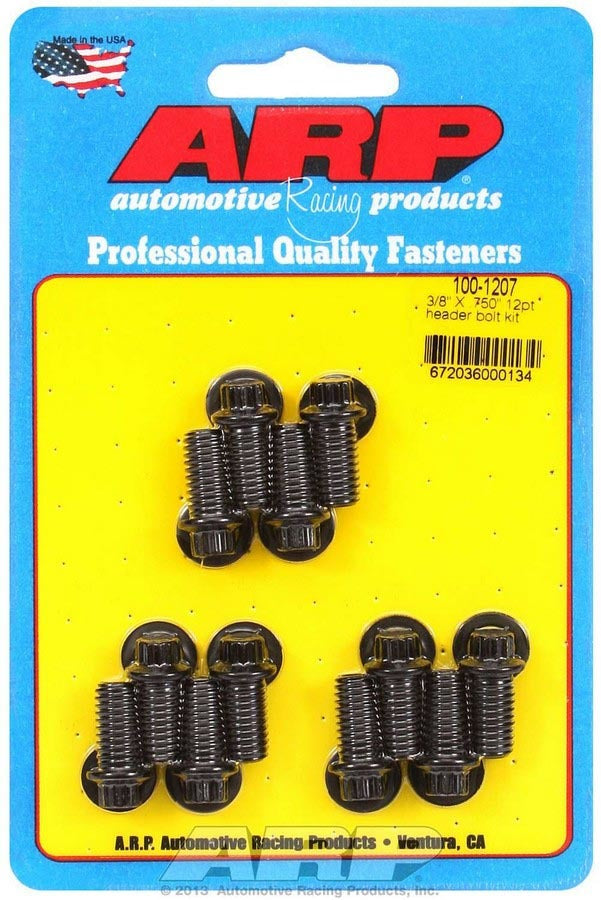 Auto Racing Products 100-1207 Header Bolt Kit - 12pt. 3/8 x .750 UHL (12) Auto Racing Products 100-1207